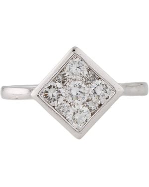 Artisan Diamond Cluster Square Ring - White