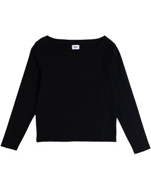 Vænn Babywool Long Sleeve Wide Neck Crew - Black