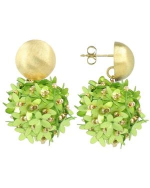 LOTT.gioielli Lime Earrings Daisy Flower Globe S - Green