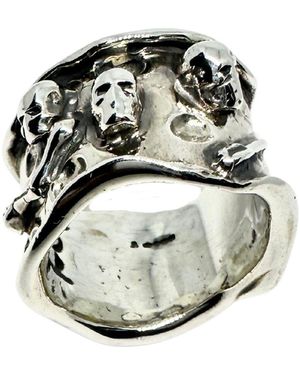 Tg-Jewellery by Tamara Gervasio Skull Faces Ring – Sterling - Metallic