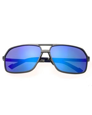 Breed Fornax Polarized Aluminum Aviator Sunglasses - Blue