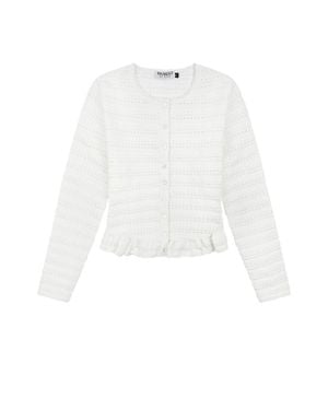 Rave on Trend Pointelle Cardigan - White
