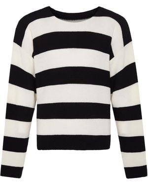 INGMARSON Striped Dropped Shoulder Top - Black