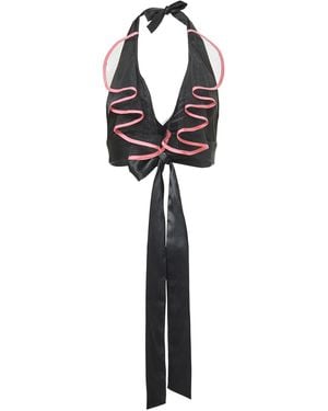 By Moumi Haze Halter Pearlised Satin - Black