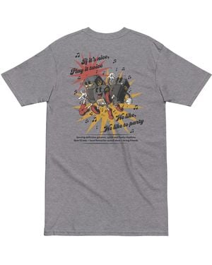 Anchor and Crew Heather If It's Nice Play It Twice Disco! Heavy Cotton Embroidered T-Shirt - Grey