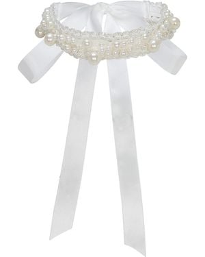 Empress Mimi Ama Choker With Pearl Details - White