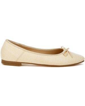 Rag & Co Neutrals Paper Rings Raffia Ballet Flats - Natural