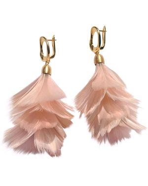 Babaloo Feather Cascade Earrings - Pink