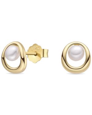 Lisa&Co. Earrings Circle Of Life Pearl - Metallic