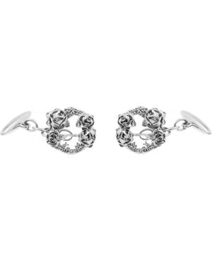 Lee Renee Rose Halo Cufflinks Silver - Multicolour