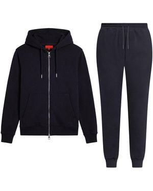 Maison Tangerine Premium Cotton Zip-Up Hoodie & Joggers Tracksuit Set For - Blue