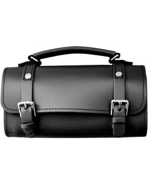 Zatchels Handmade Leather Bowler Bag - Black