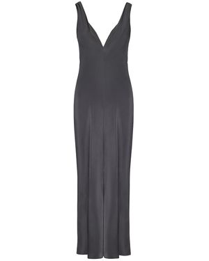 The Summer Edit Alice Silk Slip Dress - Black