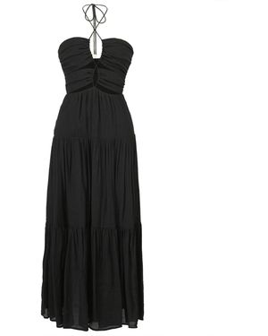 Smart and Joy Front Cut-Out Strappy Maxi Summer Dress - Black