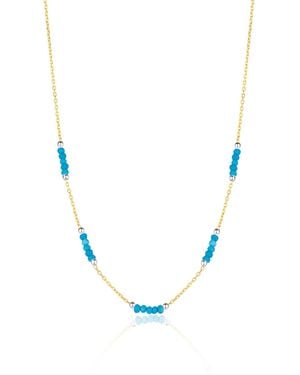 Spero London Beaded Sterling Chain Necklace - Blue