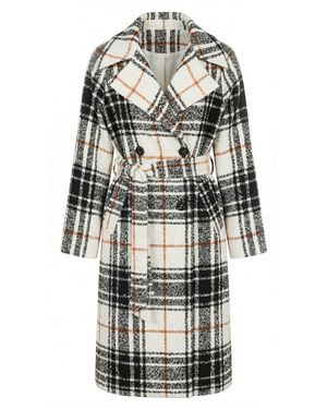 Exquise Belted Double Breasted Pocketed Regular Woven Midi Coat - Grey