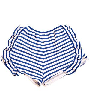 Ioana Ciolacu Striped Peony Shorts - Blue