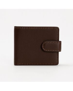 VIDA VIDA Luxury Leather Zip Section Coin Wallet - Brown