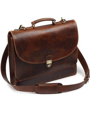 Dötch Leather Yorke Leather Messenger Laptop Bag - Brown