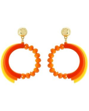 Gissa Bicalho Handmade Acrylic Earring Hoops Alix Sicilian - Orange