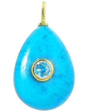 KAMARIA Howlite Gemstone Pendant With Topaz - Blue