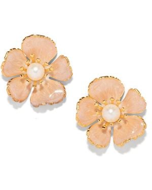 The Pink Reef Neutrals Small Hand Painted Floral - Metallic