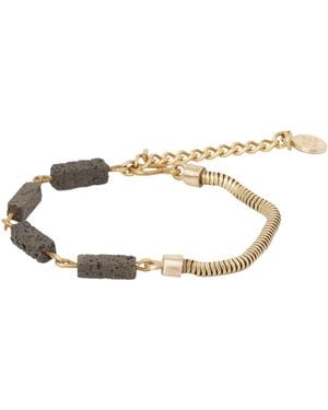 Zeworks Vast Lava Stone Bracelet - Metallic