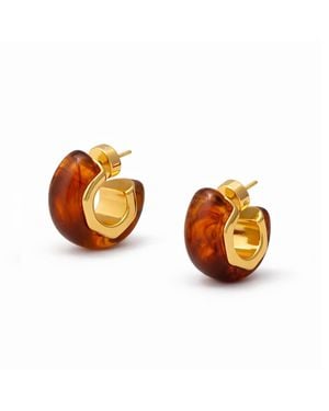 Hye Jane Jewelry Rae Tortoise Resin Hoop - Orange