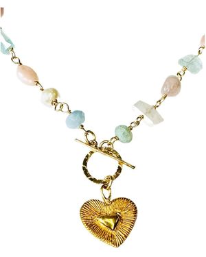Lexi Jewelry Heart & Toggle Sweet Pastels Necklace - Metallic