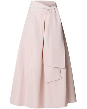 The Extreme Collection Midi Skirt Taffeta With Waist Tie - Pink