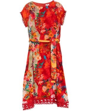 Niza Long Halter Dress With A Flared Skirt And Floral Print