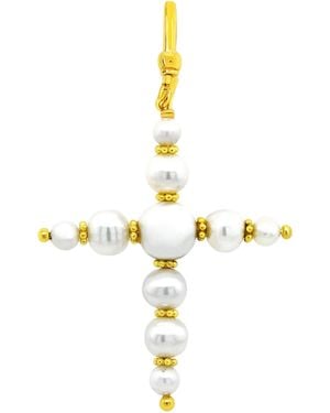 GEM BAZAAR St James Pearl Cross - Metallic