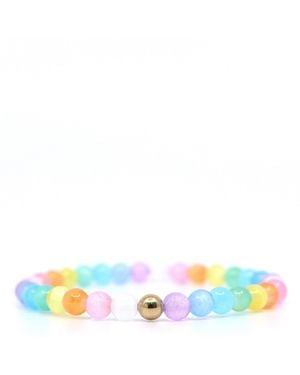 Shar Oke Love Selenite & 14K Filled Beaded Bracelet - Blue