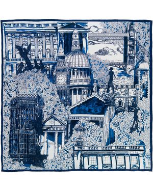 Richard Allan London London Silk Scarf - Blue