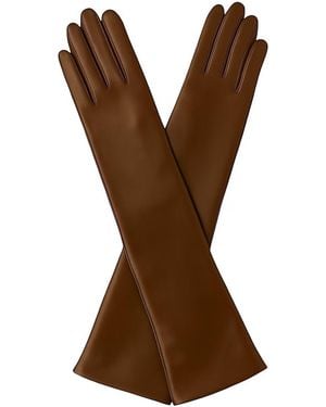 HIGH HEEL JUNGLE by KATHRYN EISMAN Florence Lambskin Leather Opera Length Gloves - Brown