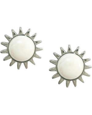 Maison De Gala Sunburst Pearl Stud Earrings - Metallic