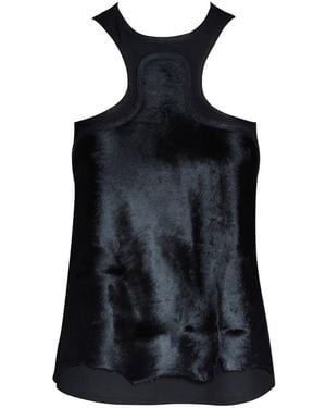 Hedare Kass Hairy Leather Top - Blue