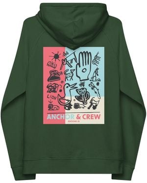 Anchor and Crew Burgundy One Moon Safari Editions Organic Cotton Hoodie - Green
