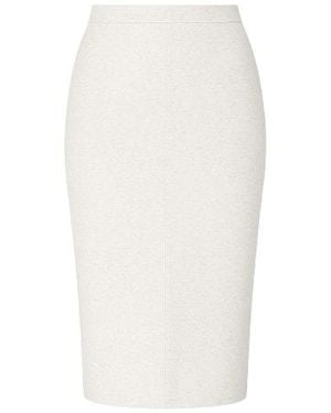 Conquista Neutrals Fitted Stretch Pencil Skirt - White