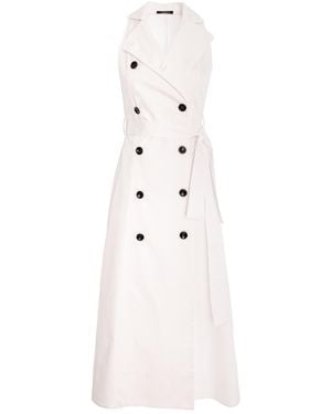 AVENUE No.29 Poplin Midi Trench Dress - White
