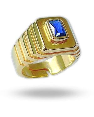 LINYA JEWELLERY Octagon Stone Signet Ring - Metallic