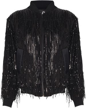Madebyza Sequinned Oversize Bomber Jacket - Black