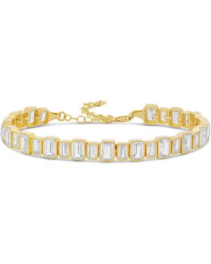 SHYMI Mix Size Emerald Bezel-Set Tennis Bracelet - Metallic