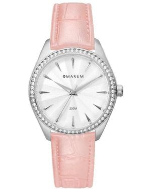 Maxum Sydney Crystal Bezel Leather - Pink