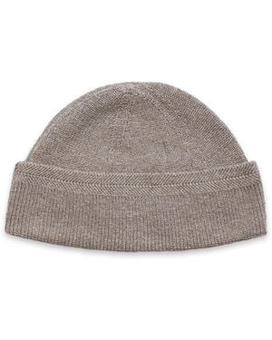 Paul James Knitwear Lightweight Cotton Foweey Fisherman Beanie - Grey
