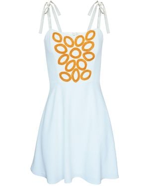 2KStyle Gabi Hand Appliqued Skater Mini Dress - Blue