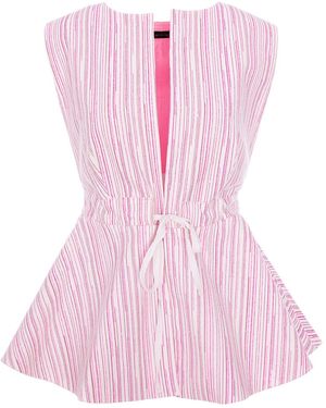 concept A trois Peplum Vest - Pink