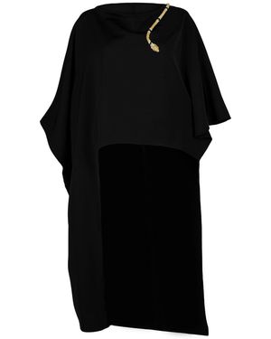 Laines London Laines Couture Asymmetric Blouse Cape With Embellished & Wrap Snake - Black