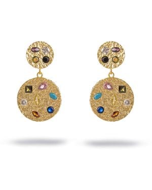 Ebru Jewelry Celestial Harmony Multi Gemstone Earrings - Metallic