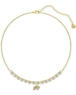Cloud Haven Cz Heart Logo Pendant Necklace - Metallic